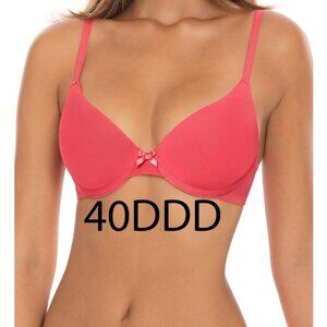 Secret Treasures Intimates Women's T-shirt Bra Size 40DDD Coral‎ Silk NWT